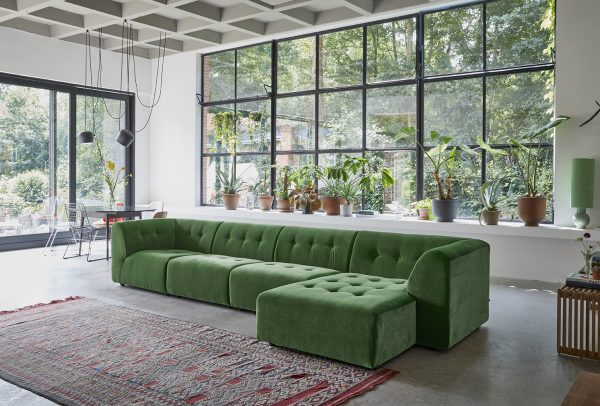 vint couch: element left, royal velvet, green – Bild 3